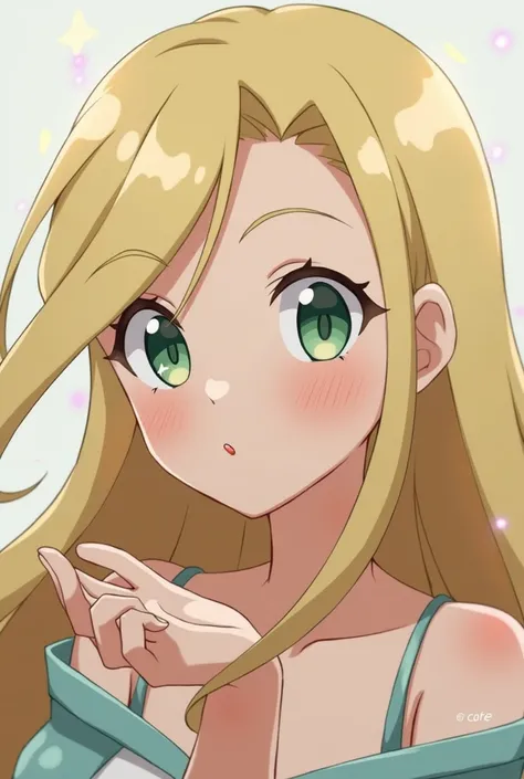 A full art image of Lillie from Pokémon sun and moon aged up to be about 20 years old blowing the viewer a kiss while still retaining the anime art style of the image prompt