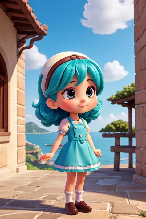 Characters that personify Italian culture、Deformed cute girl、 Cute pose、Outdoor Scenery、An iconic landmark of her country、((Best Quality))