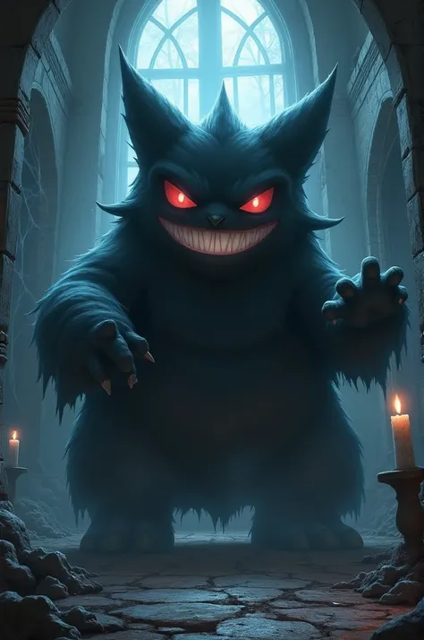 Gengar, evolution, shadow, smile, laugh, strong, Haunted house.