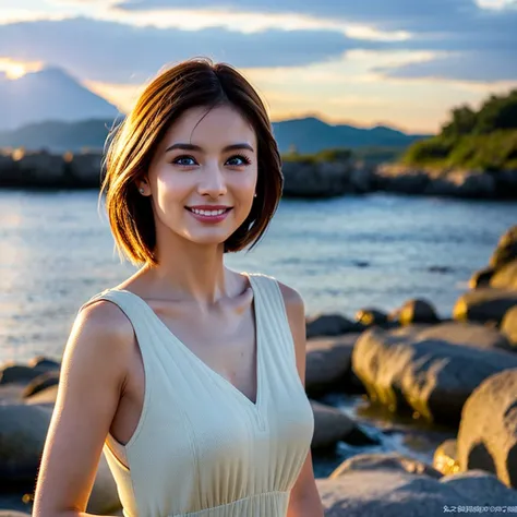 (Realistic, 超Realistic:1.4), 16K HDR, High resolution,((Whiskey Glass)),((Whiskey Bottle)),((Whiskey Glass)),Happy Smile、Short Hair,The best smile、Japanese Actress,so beautiful(It looks like the real thing),Evening Dresses,Cocktail Dresses、Whiskey Bottle、T...