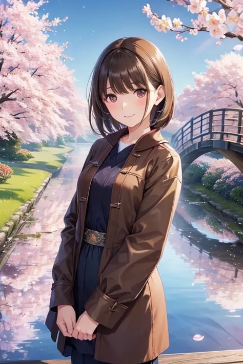 my grandmother、Shiny brown hair, Short Hair, (Beautiful brown eyes、Sparkling eyes, Fine grain)、smile、Ultra-detailed eyes、Highly detailed face, Highly detailed eyes,



One Girl, With a beautiful appearance, Wink, Standing in a pose, Wearing a haori coat, F...