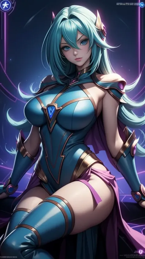 Dark magician gils. mechanical body leech，Bits girl，robotic arm，ray tracing，CG，neon light, (Computer Generated Imagery) and VFX (Visual Effects) perfectly enhance the intricate anatomical features. SFX complement the visual art, immersing the viewer. The l...