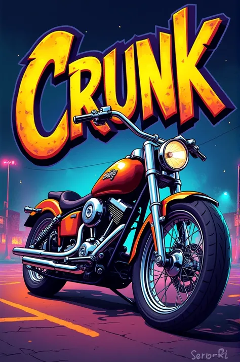 Crunk Logo poster with Low rider bicycle