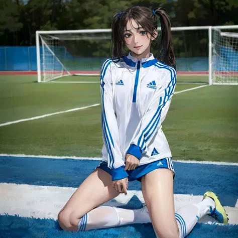 (masterpiece:1.3, Best Quality, Ultra-high resolution, Very detailed), (Realistic, photoRealistic:1.4), Beautiful illustrations, perfect lighting natural light, colorful, Written boundary depth, NFSW, 
View your audience, 1 girl, Japanese, Soccer Girl, Per...