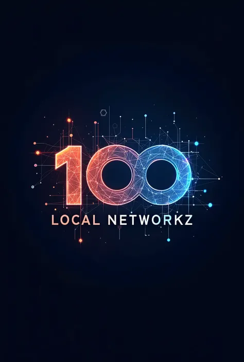 CREATE A  LOGO FOR COMPANY NAME 100 LOCAL NETWORKZ . COLOURS SHOULD BE NEON BLUE AND ORANGE HAVING DARK BACKGROUND 