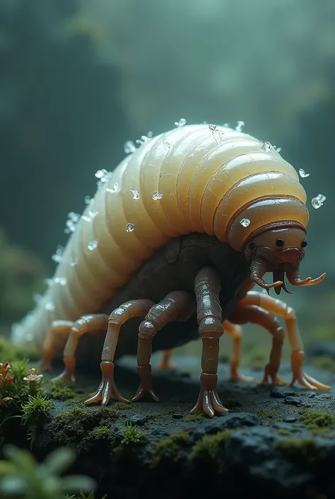 realistic hybrid between a tardigrade and an isopod, detailed texture, photorealistic, cinematic, 8k, best quality, highly detailed
