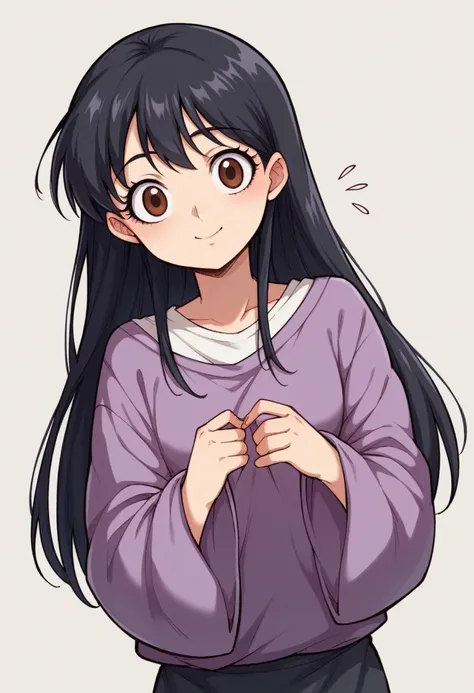 a cartoon girl with black hair and purple eyes, black hair and large eyes, cute art style, cartoon art style, cartoon artstyle, anime art style, trending on artstration, anime styled, anime style, cute cartoon style, ig studios anime style, cute anime styl...