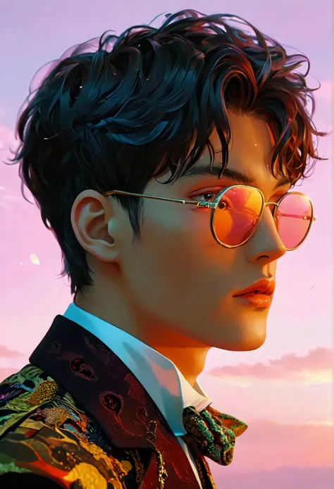 a man, in a dynamic pose wearing an expensive and fashionable outfit, designed by Gucci::3, tumblr, inspired by Yanjun Cheng style, digital art, internet boy lofi meme, trend in dezeen, catalog photo, 3 d render beeple, rhads and lois van baarle, cartoon s...