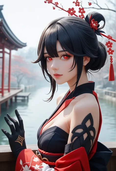 personal. sparkle (Honkai: Star Rail)Cool, a girl,alone,glove, Japanese clothes,black, shoulders, Black hair, Red hair, Red eyes,  Has long black hair, และมีRed eyes. ฉันมีmaskจิ้งจอกอยู่บนศีรษะของฉัน. Sly eyes, Hands touching one&#39;s cheeks, Evil Lover ...