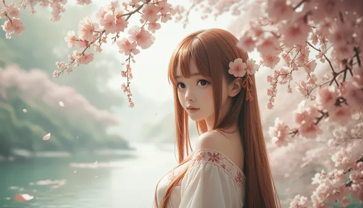 1girl , (incredibly_absurdres:1.5),  solo an extremely delicate , beautiful girl , 8k wallpaper,sakura:1.6,