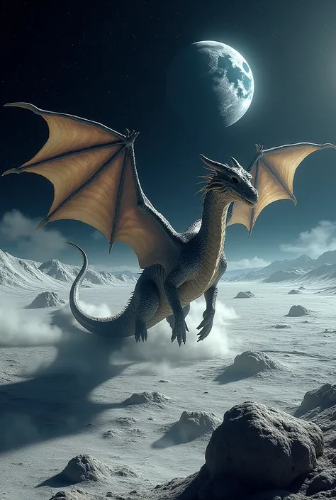 A dragon on the moon