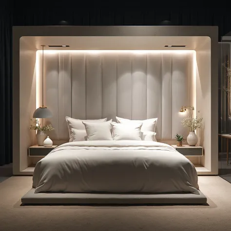 Create a home textile bed experience pavilion. Incorporate careful environment design and lighting arrangements to craft an immersive bed experience pavilion. By meticulously planning the environment, one can ensure that the overall ambience is inviting an...