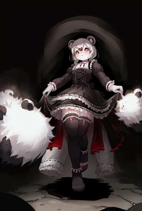 ((((full body)))), panda girl, lolita fashion 