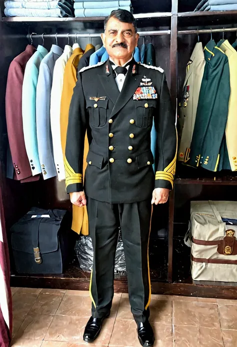 Remove the coat pant and replace it with a formal uniform of an army general my face should be same