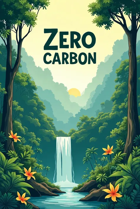 Produce a zero carbon themed poster in Malaysia that has a zero carbon slogan. This poster should have good creativity and neatness.