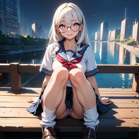 (Best Quality: 1.2, 4K, 8k, Studio Animation, Highly Detailed, Latest, Vivid, High Details, High Contrast, Masterpiece: 1.2, Top Quality, Best Aesthetics), (((One Girl))), ((Teenage Beauty: 1.2)), JK, Silvery White Hair, Long Hair, Ruby and Sapphire Eyes, ...