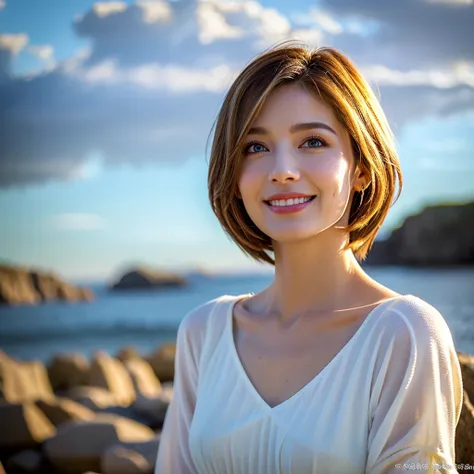 (Realistic, 超Realistic:1.4), 16K HDR, High resolution,((Whiskey Glass)),((Whiskey Bottle)),((Whiskey Glass)),Happy Smile、Short Hair,The best smile、Japanese Actress,so beautiful(It looks like the real thing),Evening Dresses,Cocktail Dresses、Whiskey Bottle、T...