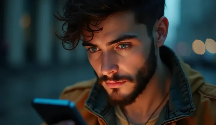 Lucas is smiling with a happy face while looking at the message. The soft light from the mobile screen illuminates her face, creating a contrast between his thoughtful expression and the decision he is making.

Lucas has an alternative style that reflects ...