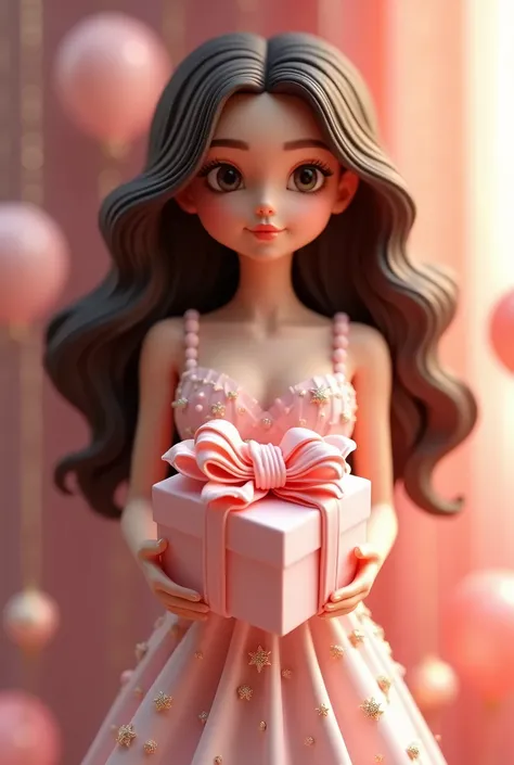 Make a beautiful 3D gift for my daughter who is celebrating 30 years today, ((she’s brunette and beautiful))