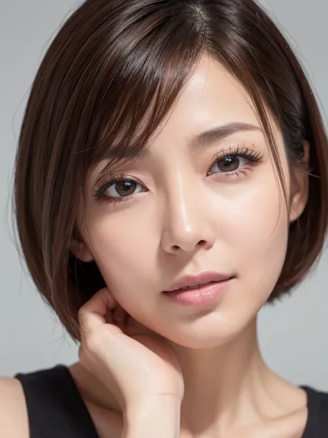 ((40 years old)),((Open your mouth wide)),((extreme close-up)),((Best Quality)), Realistic, Very detailed, In detail, ((High resolution)), 8k,Japanese elderly woman,40-year-old woman,sexy,Beautiful Skin,Beautiful Eyes,Detailed face,((Short Hair)),Brunette ...