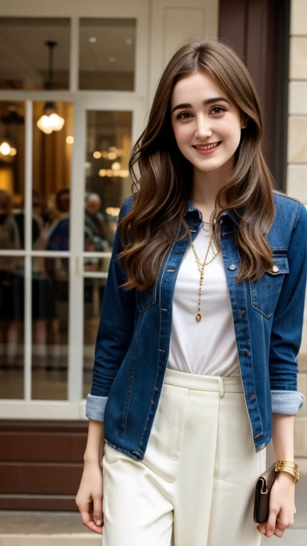 Madeline Zima wearing youth style clothes and smiling