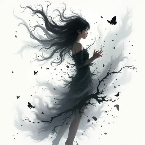 Fantasy Chinese style illustration, The girl in Fluid Fragments, morphing seamlessly between an array of abstract white and black compositions, each transformation transcending traditional definition and expectation.
surreal, (best quality, masterpiece, ph...