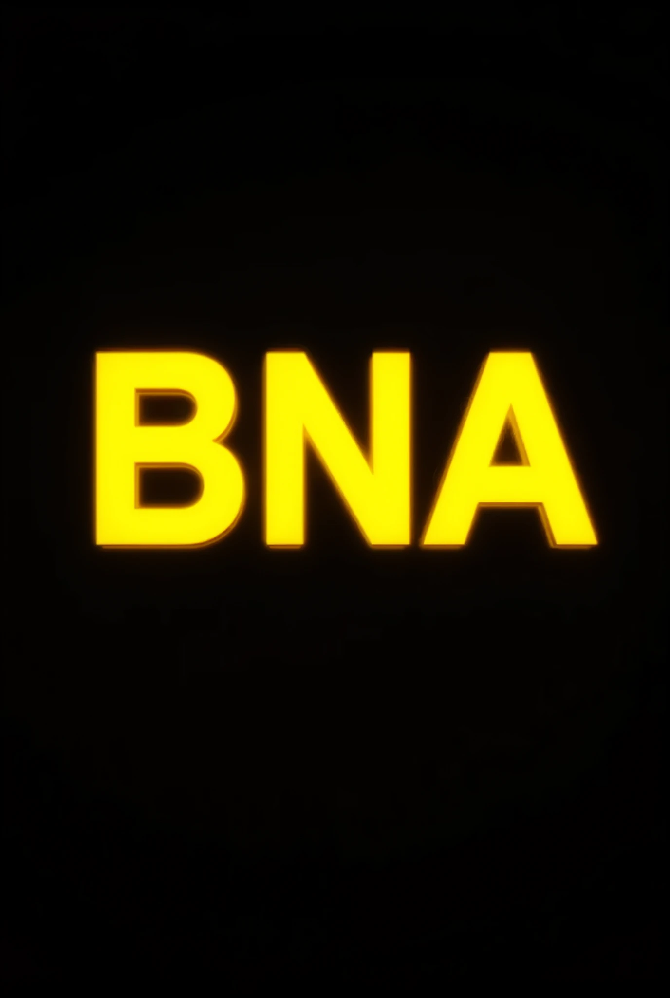 sign with the letters: bna with yellow color with black background