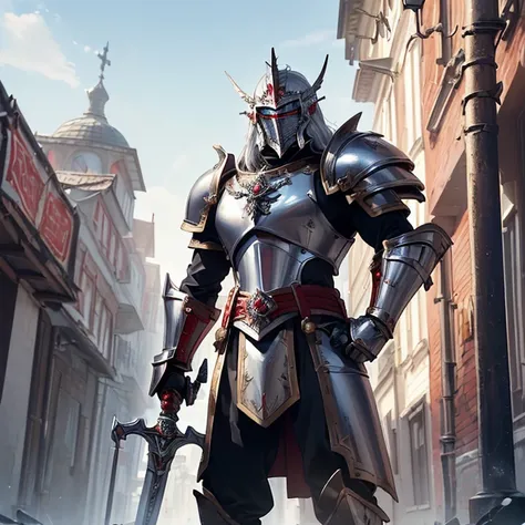 Masterpiece, absurdres, best high quality image, high fantasy genre, carefully detailed textures, detailed image and background, (“warhammer 40k aesthetic”).Hd, high quality, high resolution.
{{(A male super-soldier-knight:(standing firmly on guard around....