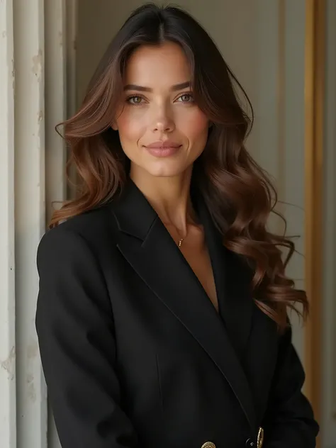 A very well dressed and well loaded French woman with long hair realistic 8k 30 years old The same model but several photos 5 to 10 different photos