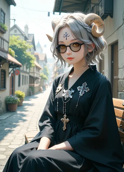 score_9,score_8_up,score_7_up,cute 20s girl, height: about 160cm。golden eyes。black sunglasses。i have a spell book。short hair。nsf...