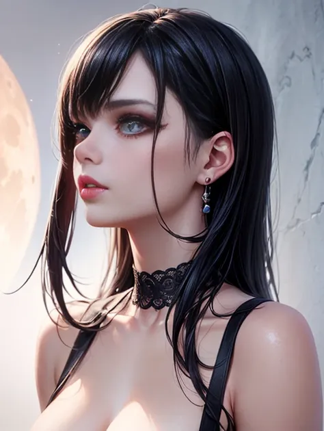 Depth of bounds written, detailed eye, ((CG illustration)), ((face focus)), ((masterpiece)), ((8K)), ((super detailed)), ((Super high quality)), ((cinematic)), ((Photoreal)), ((close up shot)), (solo), (cool girl), very long hair, straight hair, (((thin bo...