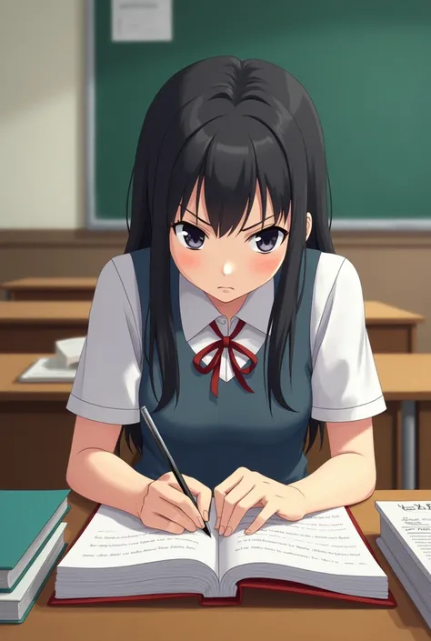 A teenage girl in her class, Study hard (I don&#39;t want to watch anime) 