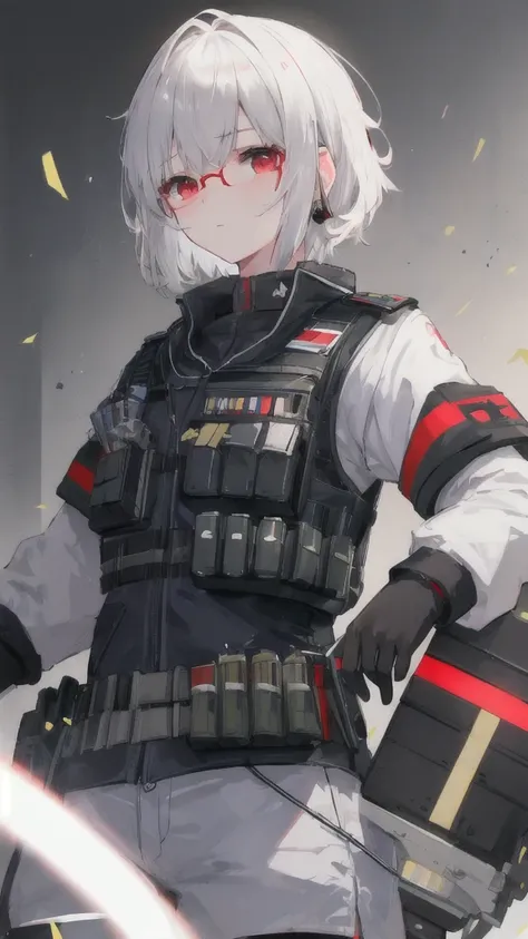 masterpiece , a girl, On the war zone, ( Light white short hair:1.2), (Red Eyes:1.2), (Russian military uniform:1.2), (Looking at the audience:1.2) , (8K, Best quality 1.2), Ultra Detailed, 8K uhd, Soft Lighting, High quality, Film Grain, Beautiful lightin...