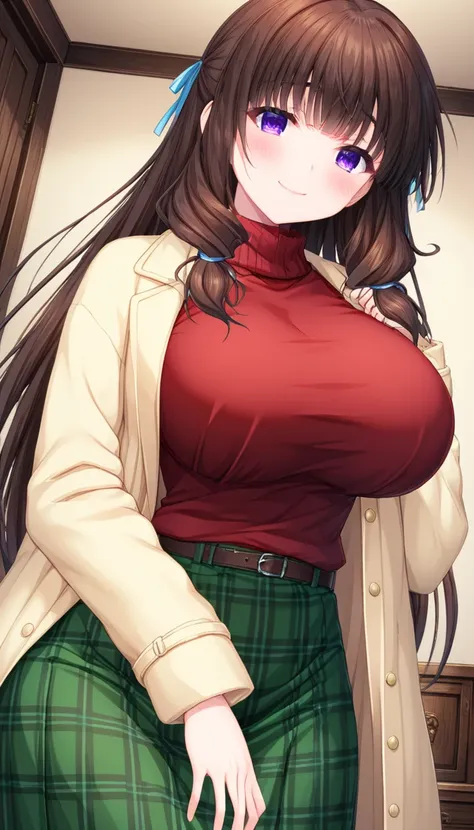 (masterpiece,best quality,high resolution,perfect and detailed anatomy:1.4,extremely detailed picture,wallpaper,cowboy shot:1.3,CG),alone,1girl,hetero,adult,perfect balance,beautiful character design,pale skin,((brown hair:1.4),(blunt bangs),(long hair:1.4...