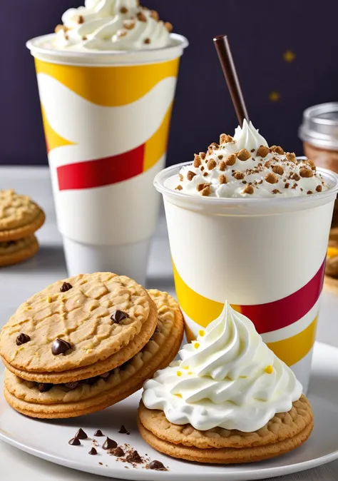 Cookie and Chantilly cream on McDonald 