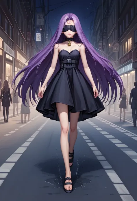 medasa rider, ride medusa, long hair, very long hair, purple hair, facial marks, forehead mark taihai, dress, clevis, shoulder, ...