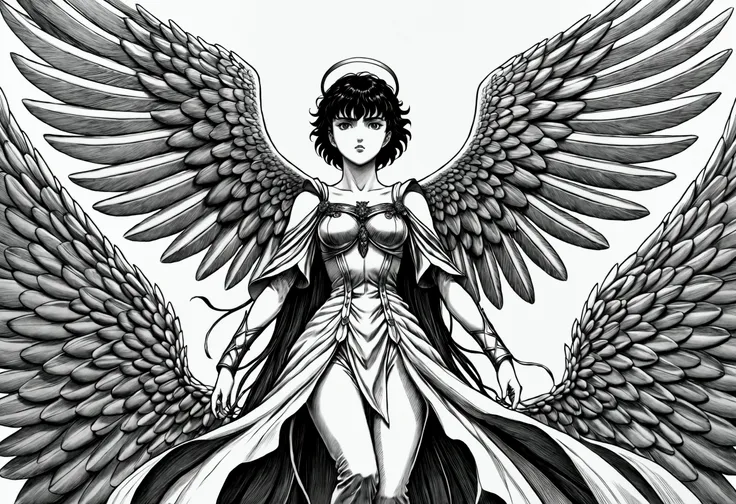 score_9, score_8_up, score_7_up, score_6_up, by Kentaro Miura, inspired by Berserk, Manga art, black and white, manga art, best quality, masterpiece, detailed, aesthetic, best quality, masterpiece, detailed, aesthetic, ((best quality)), (masterpiece), A wo...