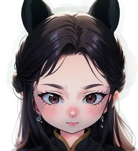 double buns hair style, cat ears, classic chinese hair, (masterpiece:1.2),(best quality:1.2), looking at viewer, curious face, g...