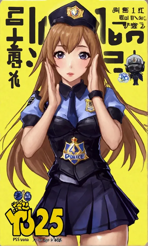 cute yuna (age 25, sexy outfit with miniskirt, PSI police emblem) she is touching her head withher hand and has a surprised expression, she has a corona of swirling psychic energy, Bangkok
