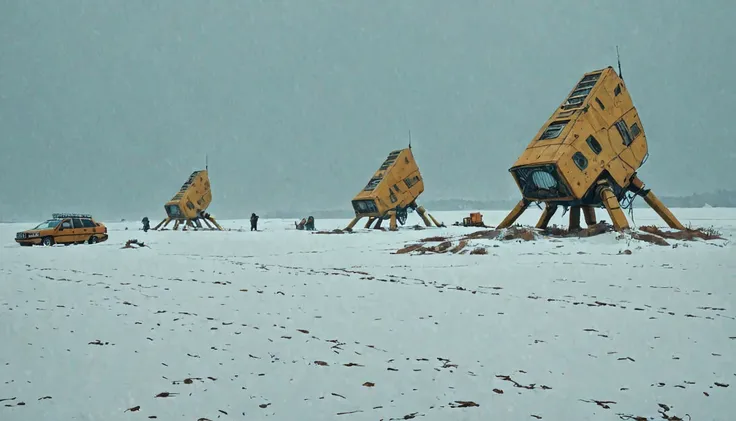 (beach:1.5) wrecked several spaceships (blizzard:1.3) simon stalenhag style luxor gold,porcelain