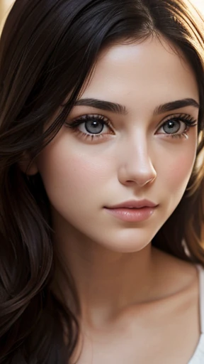 Realistic photo of a beautiful young Jewish woman focus on face