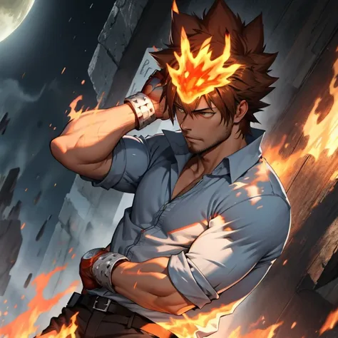 tall, handsome, muscular, very masculine, broad shoulders, god, tsuna