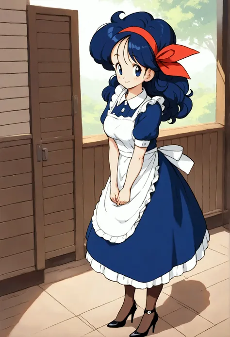 score_9, score_8_up, score_7_up,score_6, score_5, score_4,BREAK ,(breast focus:1.5),from above, looking at viewer, cowboy shot, 1girl, launch good, blue eyes, blue hair, long hair, curly hair, smile, press breasts together, leaning forward, red hairband, w...