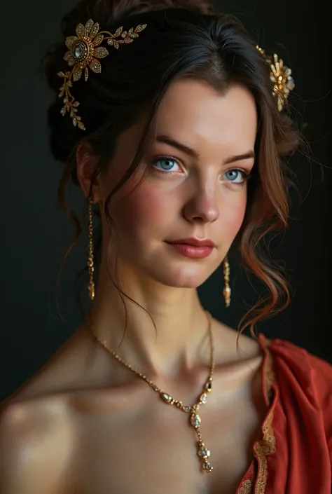 Best Quality, masterpieceHigh_resolution, One girl, Hair Ornaments, necklace, jewelry, Beautiful Face, On the body, Tyndall effect, photographのようにリアル, Dark Studio, Rim Lighting, Two-color lighting, (高い detailed skin:1.2), 8K Ultra HD, Digital SLR, Soft lig...