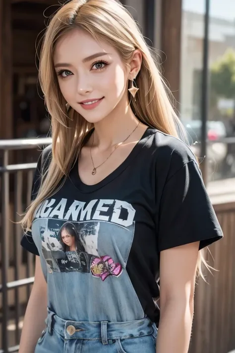 High resolution, High detail, Best Quality, cowboy shot,beautiful lady,large breasts,Blonde,complete body,
Distressed band T-shirt dress: The distressed band T-shirt dress is the epitome of casual cool. It’s comfortable, trendy, and shows your love for the...