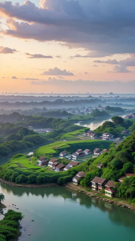 I went a natural village picture to Bangladesh.and those village is see over the sky.