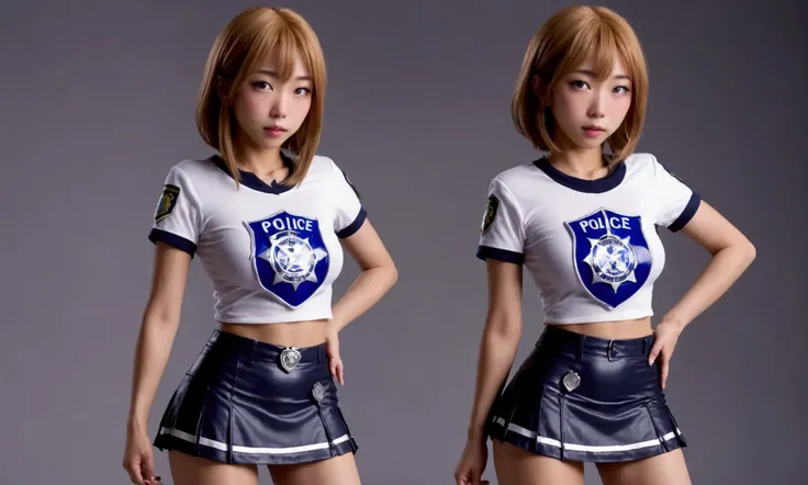 cute yuna (age 25, sexy outfit with miniskirt, PSI police emblem) she is manifesting an energy cage in an effort to contain a dangerous spirit, she has a determined expression, the sexy and lesbian ghost is busy ripping off yunas clothes, bedroom murder si...