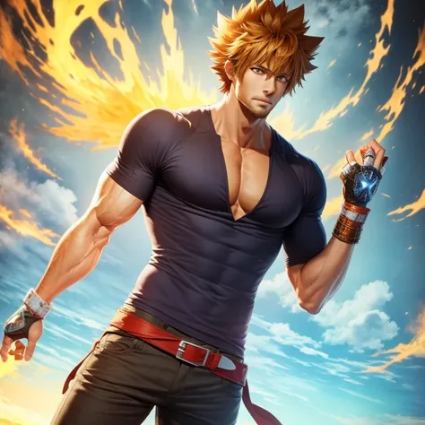 tall, handsome, muscular, very masculine, broad shoulders, god, tsuna