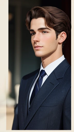 Realistic photo of a young handsome man Apfelbaum focus on the face