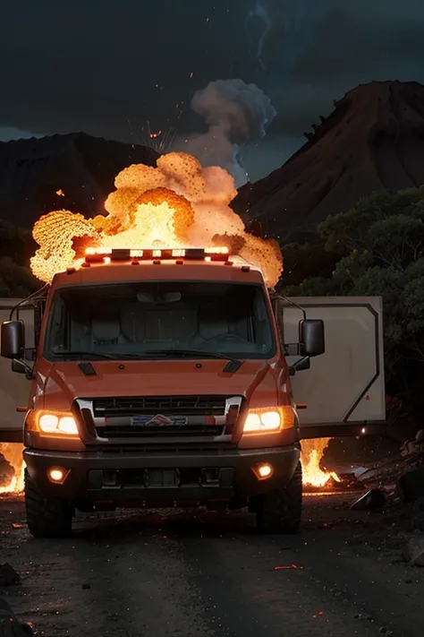 Magma Runners: Rugged, flame-resistant vehicles that resemble armored trucks, designed to navigate volcanic terrain. They might have cooling systems, large wheels for stability, and glowing lava-like patterns on their surfaces.